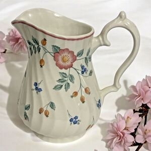 Vintage Churchill 6.5” Milk Jug Pitcher - Briar Rose Swirl Design - England
